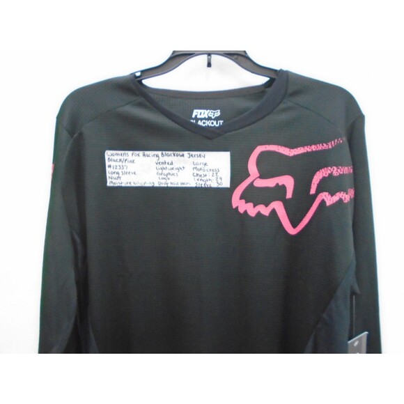 Fox Racing Women's Jersey Size L Black Pink Motocross Long Sleeve 180 Logo - Picture 2 of 8